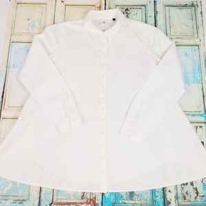 CAbi #3291 It’s a Wrap White Long Sleeve Button-Down Shirt Womens Size Medium